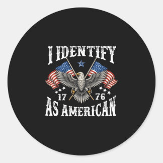 Adesivo Redondo Homens se identificam como uma bandeira americana