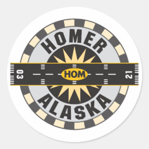 Adesivo Redondo Homer, Aeroporto AK HOM