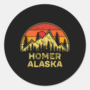Adesivo Redondo Homer Alaska Ak Mounties Exteriores