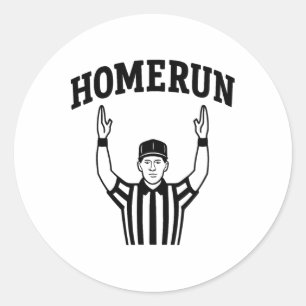 Adesivo Redondo Homerun Field Goal Funny Sports Crossover Bysebyll