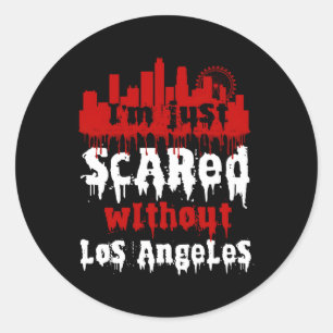 Adesivo Redondo Homesick Los Angeles America American Halloween Cr