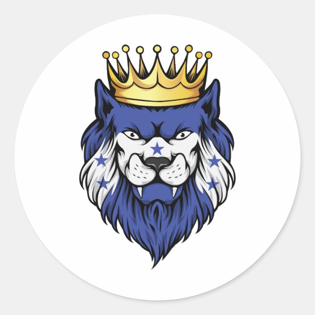 Adesivo Redondo Honduras Lion King Flag (Frente)