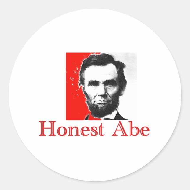 Adesivo Redondo "Honest Abe" Abe Lincoln Art T-Shirt & Gifts (Frente)