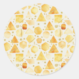 Adesivo Redondo Honey & Amber Watercolor Geometric gold  Pattern 