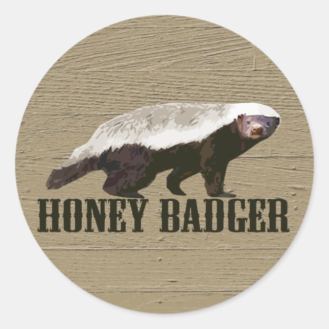 Adesivo Redondo Honey Badger Wild Animal (Frente)