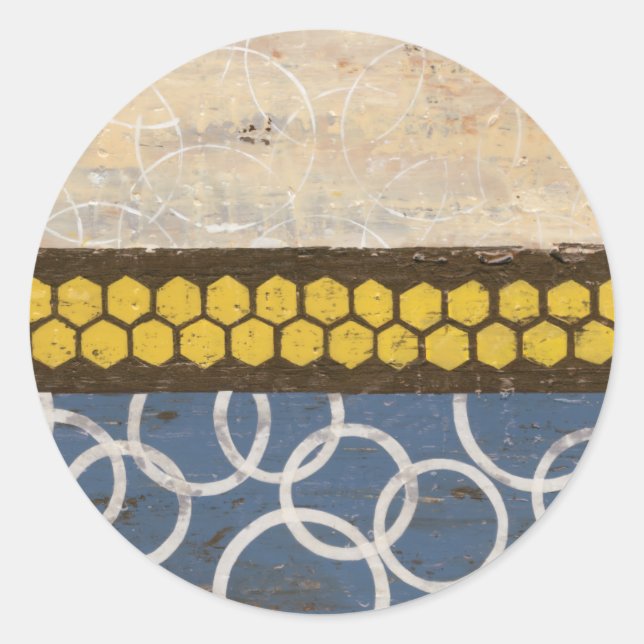 Adesivo Redondo Honey Comb Abstrato I (Frente)