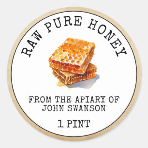 Adesivo Redondo Honey Honeycomb Apiary Honeycomb