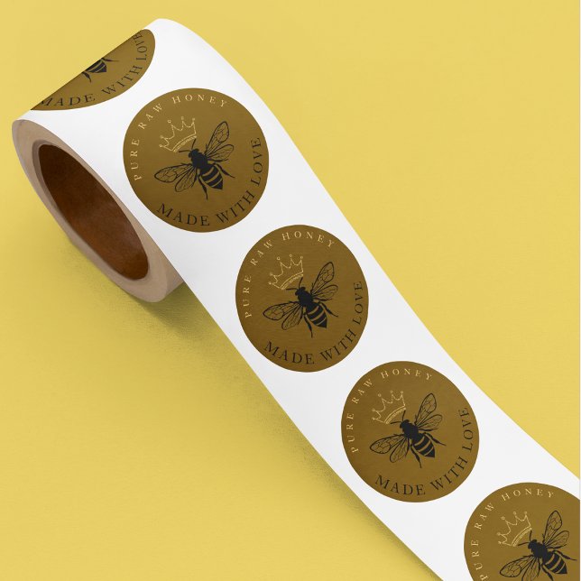 Adesivo Redondo Honey Jar Beekeeper Fazenda Dourada (Criador carregado)