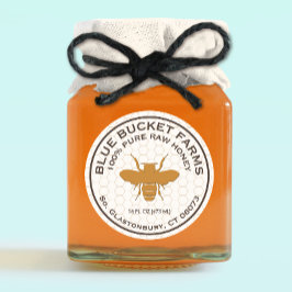 Adesivo Redondo Honey Jar Label Bee Honeycomb