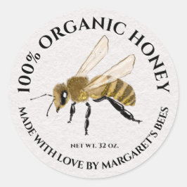 Adesivo Redondo Honey Jar Labels Honeybee Honeycomb Bebê