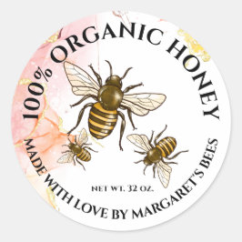 Adesivo Redondo Honey Jar Labels Honeybee Honeycomb Bebê