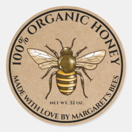 Adesivo Redondo Honey Jar Labels Honeybee Honeycomb Bebê