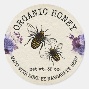Adesivo Redondo Honey Jar Labels Honeybee Honeycomb Bee Apiary