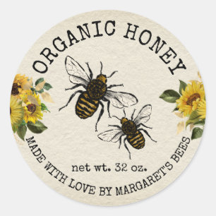 Adesivo Redondo Honey Jar Labels Honeybee Honeycomb Bee Apiary