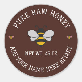 Adesivo Redondo Honey Jar Stickers | Bee & Honeycomb Apiary Labels