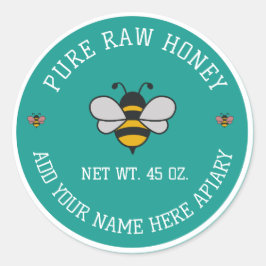 Adesivo Redondo Honey Jar Stickers | Bee & Honeycomb Apiary Labels