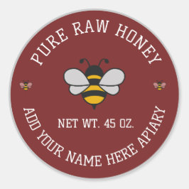 Adesivo Redondo Honey Jar Stickers | Bee & Honeycomb Apiary Labels