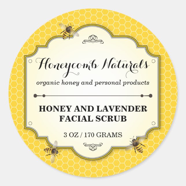 Adesivo Redondo Honeybee Handmade (Frente)