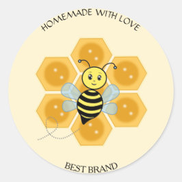 Adesivo Redondo Honeybee Jar Label & Honeycomb Homemade