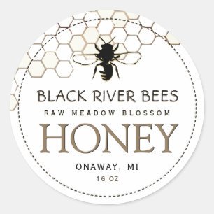 Adesivo Redondo Honeycomb e Bebê Raw Mel Branco