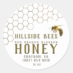 Adesivo Redondo Honeycomb e Bebê Raw Mel Branco