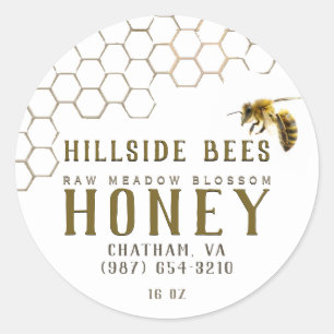 Adesivo Redondo Honeycomb e Bebê Raw Mel Branco