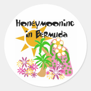 Adesivo Redondo Honeymooning em Bermuda