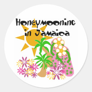 Adesivo Redondo Honeymooning em Jamaica