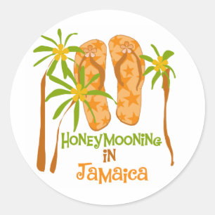 Adesivo Redondo Honeymooning em Jamaica