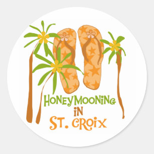 Adesivo Redondo Honeymooning em St. Croix