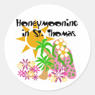 Adesivo Redondo Honeymooning em St Thomas