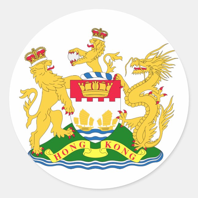 Adesivo Redondo Hong Kong, China (Frente)