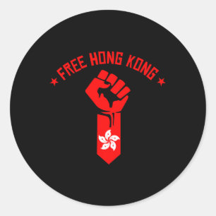 Adesivo Redondo Hong Kong livre - resista à resistência com a band