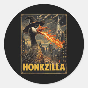 Adesivo Redondo Honkzilla Goose Halloween Bobo Goose Spook