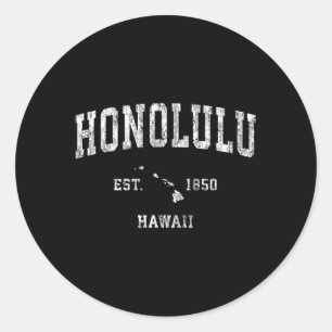 Adesivo Redondo Honolulu Hawaii Hi Athletic Sports