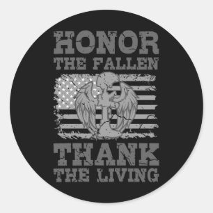 Adesivo Redondo HONRA O FALLEN American Veteran Gift Veterans