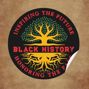 Adesivo Redondo Honrando o Mês do Histórico Negro Inspirador