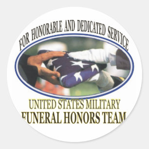 Adesivo Redondo Honras do Funeral Militar