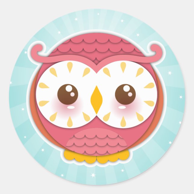 Adesivo Redondo HooHoo Owl Stickers (Frente)
