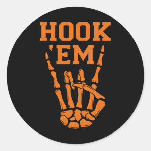 Adesivo Redondo Hook em Skeleton Horns Halloween