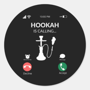 Adesivo Redondo Hookah Está Chamando Shihsa Hookah