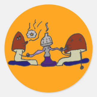 Adesivo Redondo Hookah Mushroom Sticker