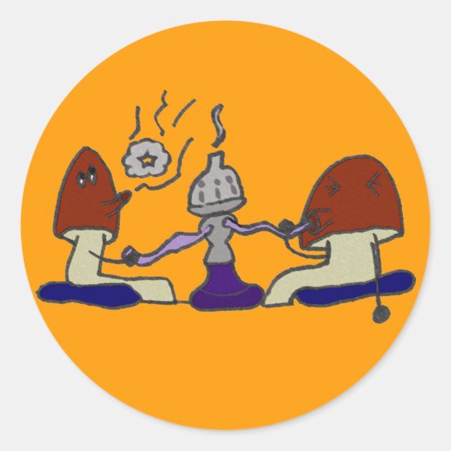 Adesivo Redondo Hookah Mushroom Sticker (Frente)
