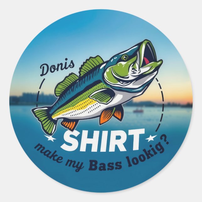 Adesivo Redondo Hooked on Style: Donis' Bass Fishing Adventure  (Frente)
