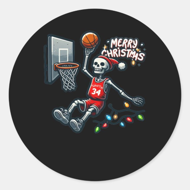 Adesivo Redondo Hoop de basquetebol (Frente)