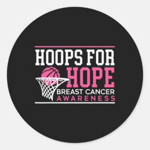 Adesivo Redondo Hoops Para Jogador De Basquete Esperançoso Cancer 