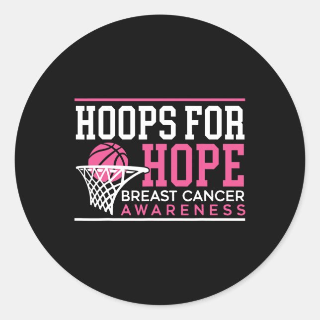 Adesivo Redondo Hoops Para Jogador De Basquete Esperançoso Cancer  (Frente)