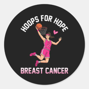 Adesivo Redondo Hoops Para O Bysketbyll De Consciência Do Cancer D