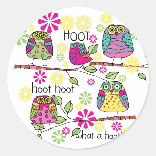 Adesivo Redondo Hootie Owl (Frente)