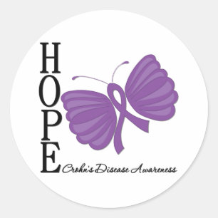 Adesivo Redondo Hope Butterfly Crohn's Disease
